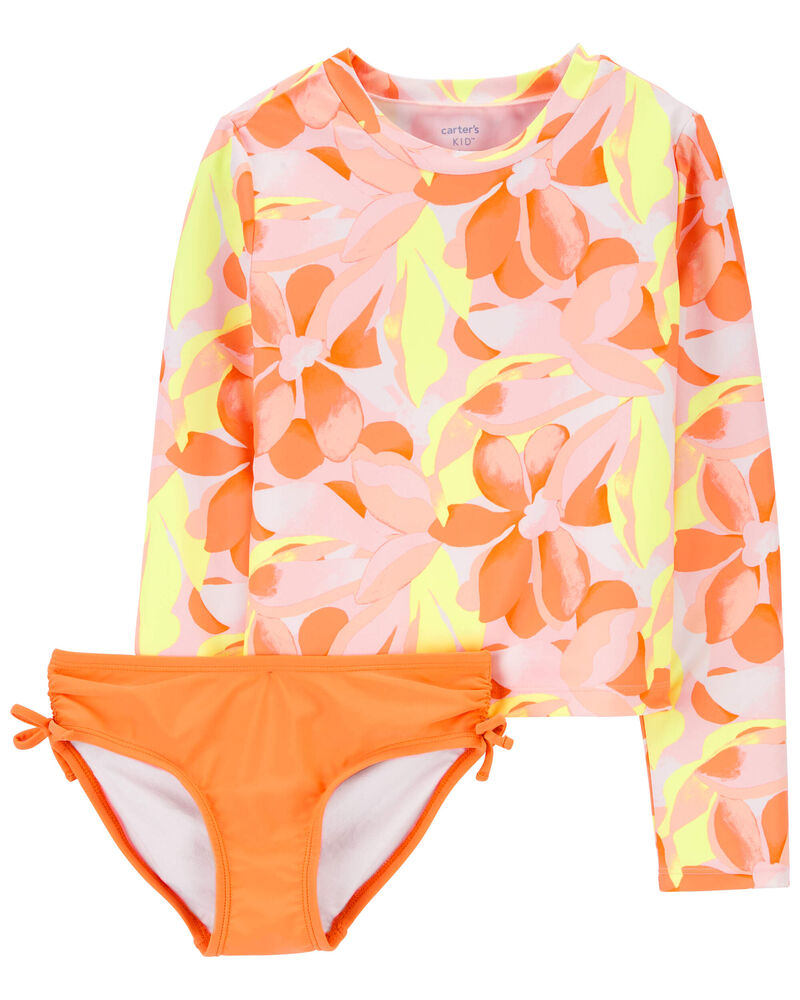 Kid Floral 2-Piece Rashguard Set, image 1 of 5 slides