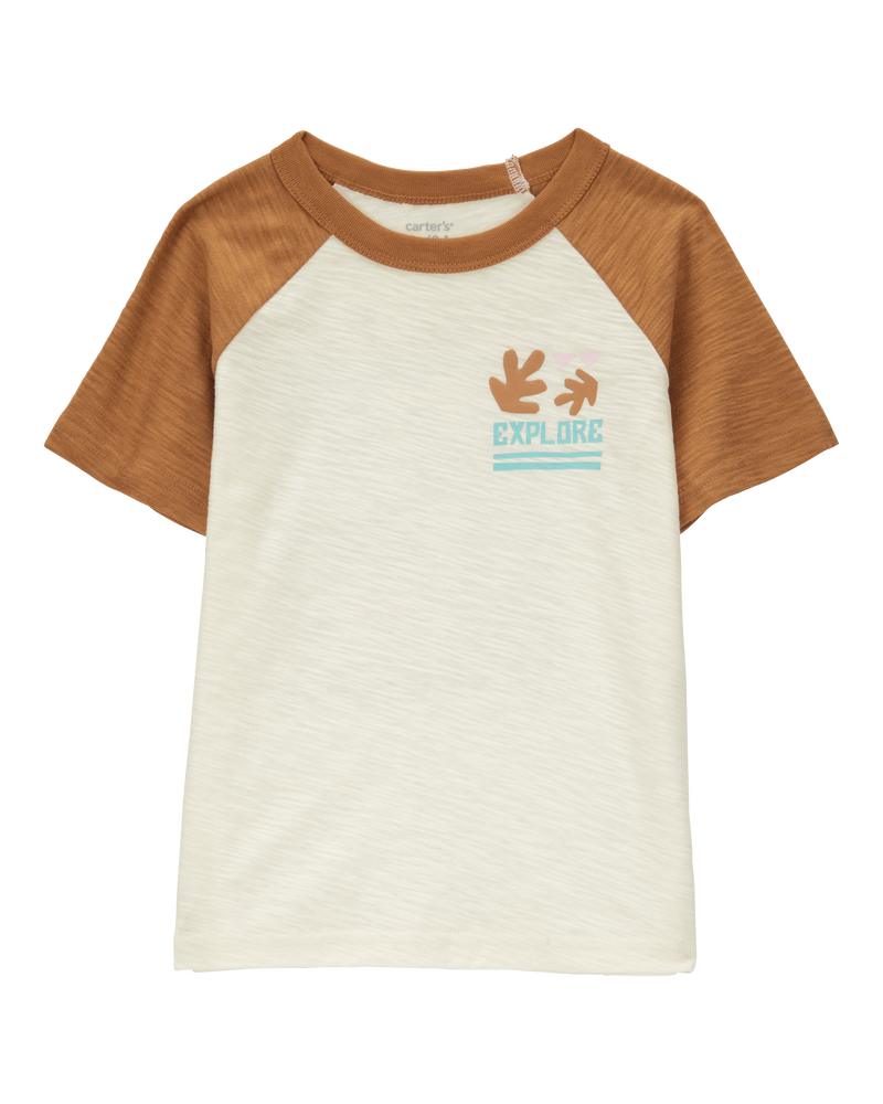 Baby Cotton Short-Sleeve Tee - Brown, image 1 of 4 slides