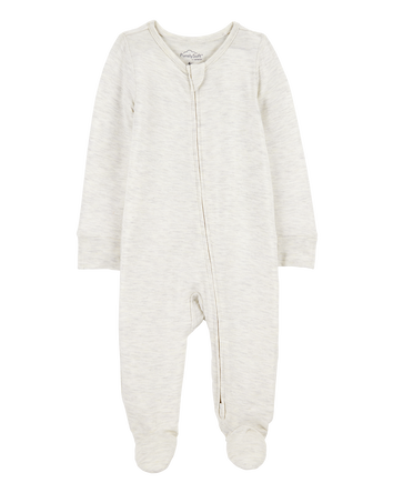 Baby Solid 2-Way Zip PurelySoft Sleep & Play Pajamas - Grey, 