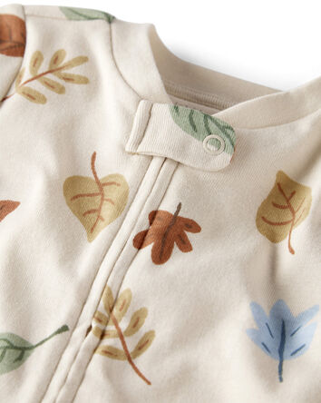 Baby Organic Cotton Sleep & Play Pajamas in Autumn Leaves Print, 