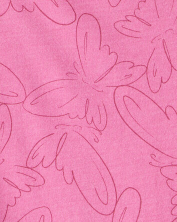 Girls Butterfly Long-Sleeve Peplum Top - Pink, 