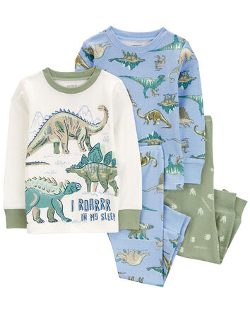 Baby 4-Piece Dinosaur 100% Snug Fit Cotton Pajamas, 