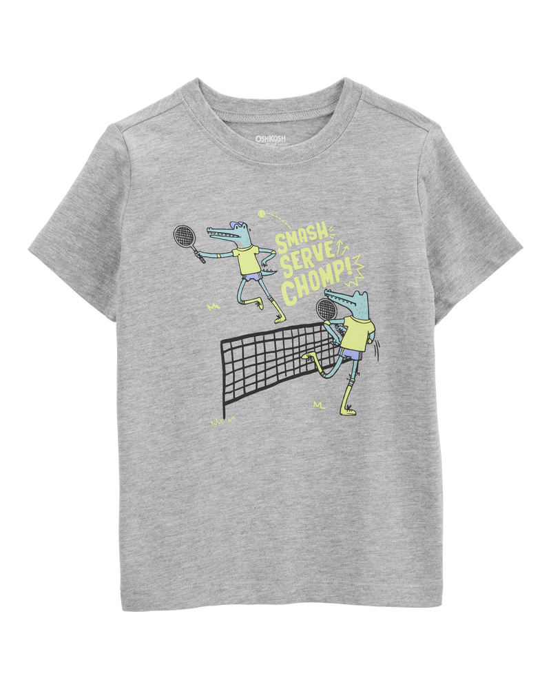 Toddler Tennis Short-Sleeve Graphic Tee - Grey, image 1 of 3 slides
