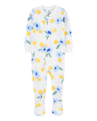 Toddler Floral Waffle Knit Footie 1-Piece Pajamas, image 1 of 4 slides