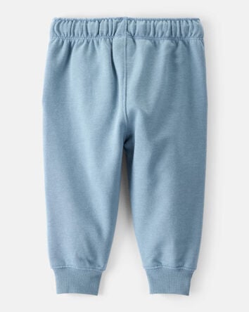 Baby Boy Solid Fleece Cotton Jogger - Blue, 