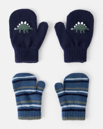 Toddler Boy 2-Pack Dinosaur Mittens - Blue, 