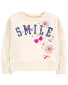 Toddler Smile Floral Sweatshirt, image 1 of 3 slides