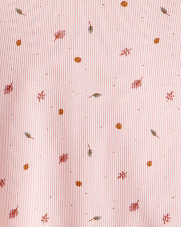 Baby Girl 2-Piece Leaf Print Cotton Long-Sleeve Tee & Pant Set - Pink, 
