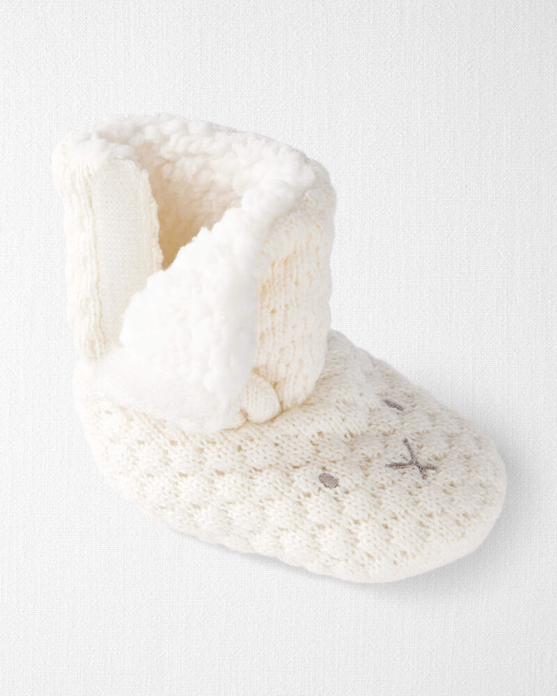 Baby Organic Cotton Sweater Knit Booties, image 3 of 4 slides