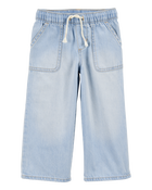 Toddler Pull-On Knit Denim Pant - Light Blue Wash, image 1 of 5 slides