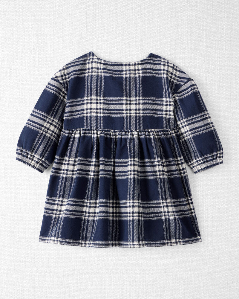 Baby Girl Organic Cotton Flannel Dress , image 2 of 7 slides
