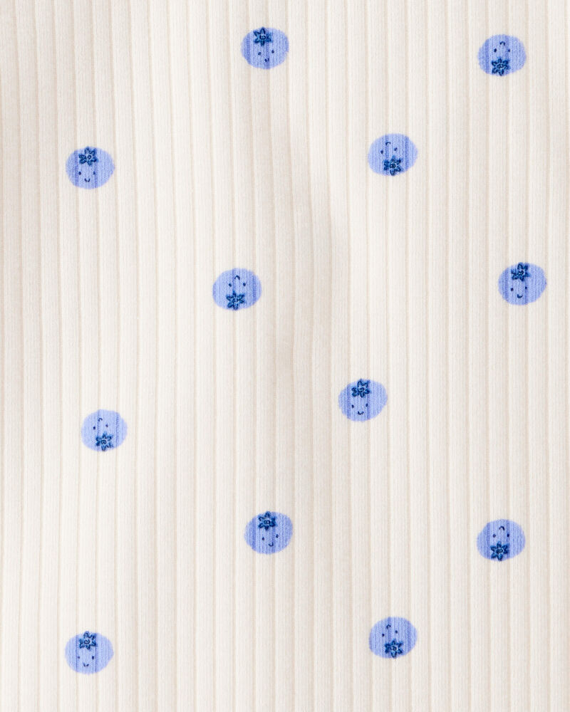 Baby Girl Blueberry Print Long-Sleeve Fashion Bodysuit - Ivory, image 2 of 3 slides