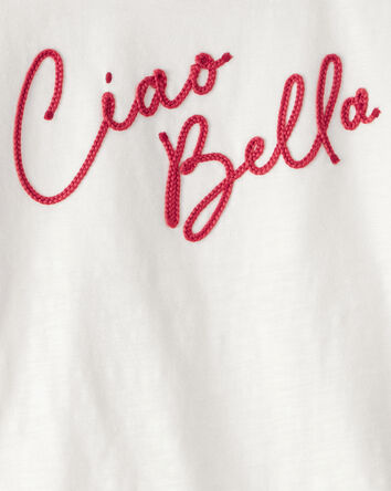 Girls Ciao Bella Short-Sleeve Graphic Tee - White, 