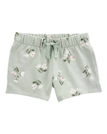 Toddler Floral Pull-On French Terry Shorts - Green, 