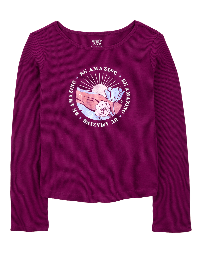 Kid 2-Piece Waffle Knit Thermal Top & Leggings Set, image 2 of 7 slides