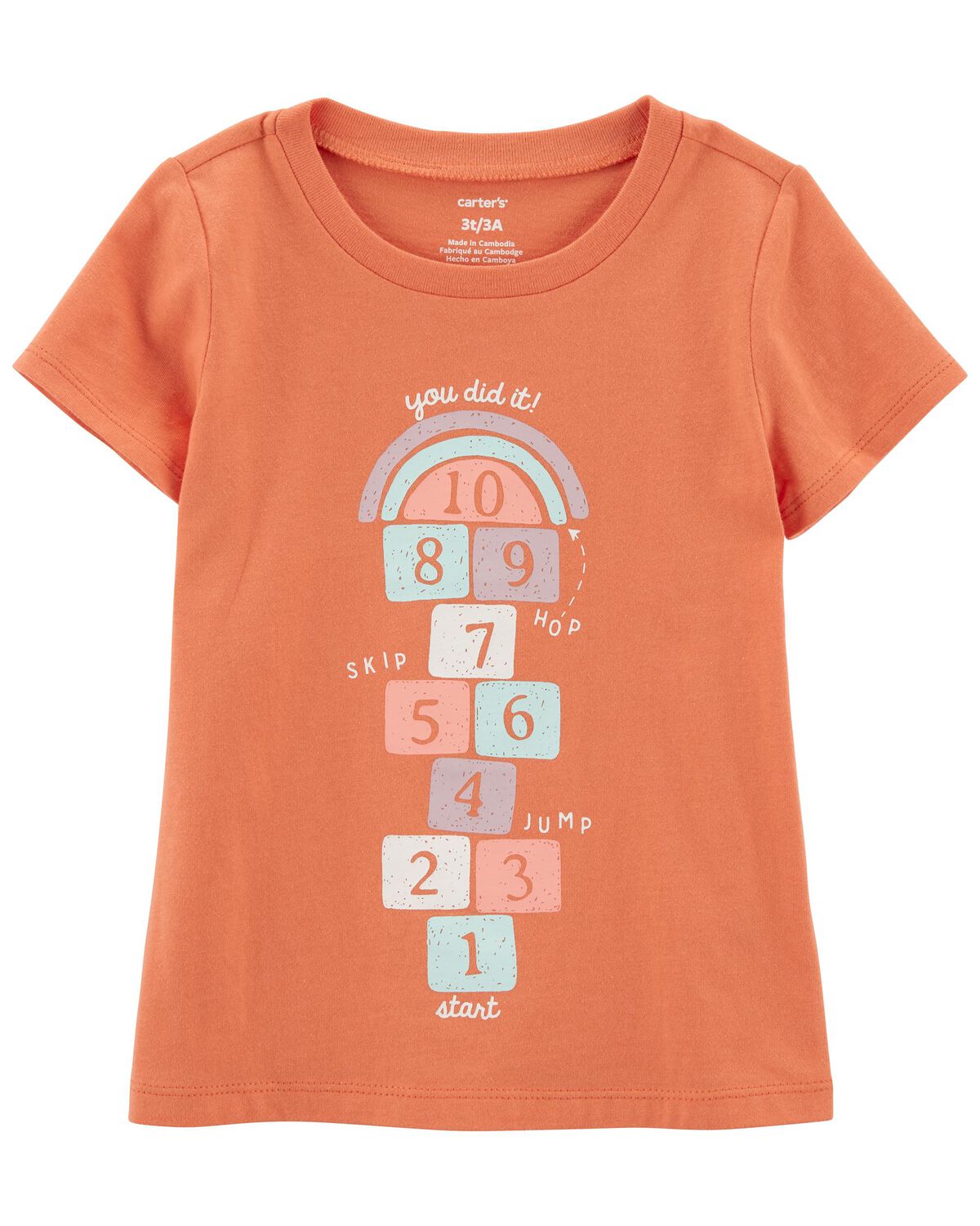 Orange Kid Hopscotch Graphic Tee