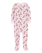 Baby Disney© Minnie Mouse Snug Fit Cotton Footie 1-Piece Pajamas - Pink, image 1 of 3 slides