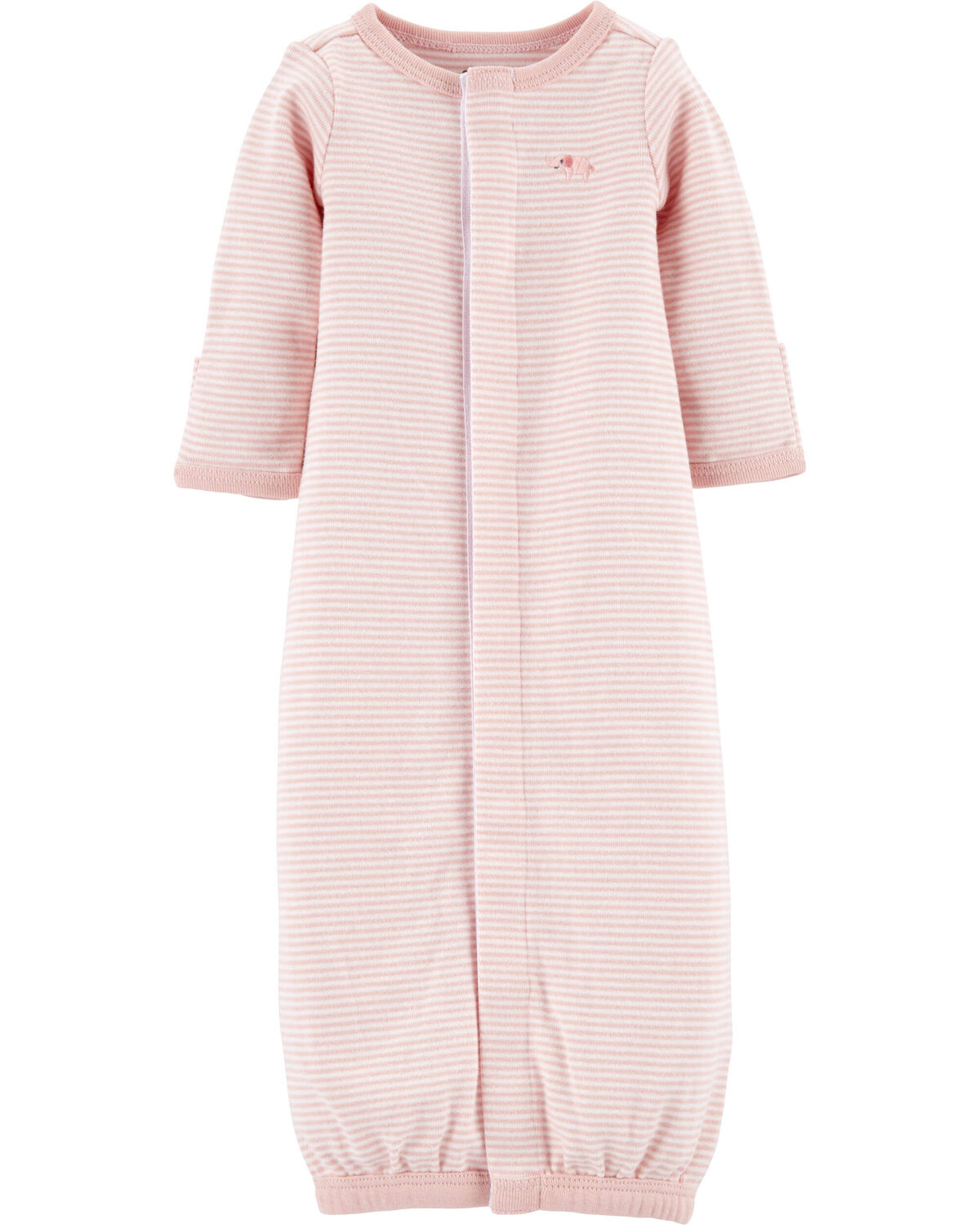 Pink Baby Preemie Striped Cotton Sleeper Gown | carters.com