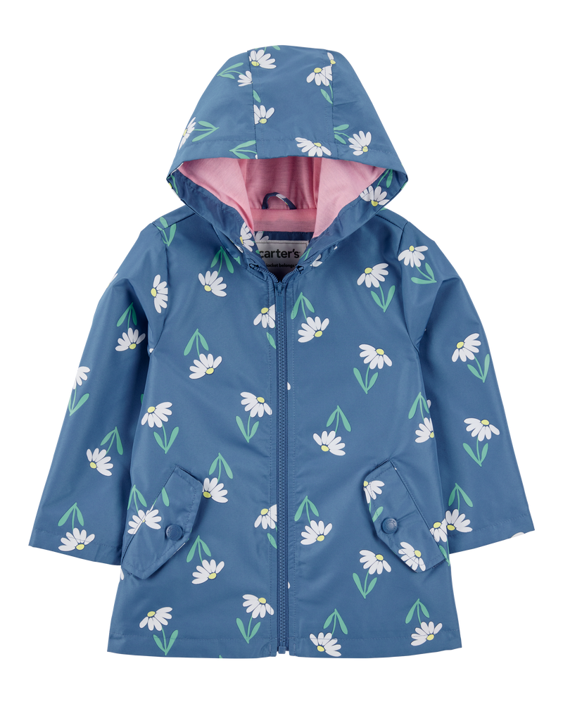 Toddler Color Changing Rain Jacket - Navy, image 1 of 6 slides