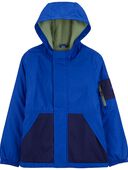 Blue - Kid Fleece Lined Colorblock Jacket
