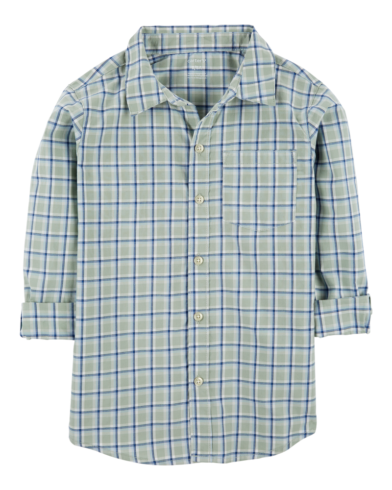 Kid Plaid Button-Front Shirt, image 1 of 4 slides