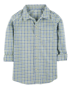 Kid Plaid Button-Front Shirt, image 1 of 4 slides
