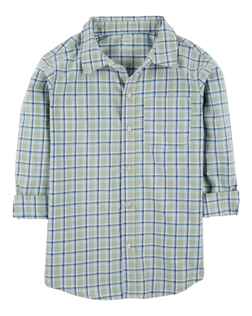 Kid Plaid Button-Front Shirt, 