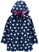 Navy - Toddler Heart Color-Changing Rain Jacket