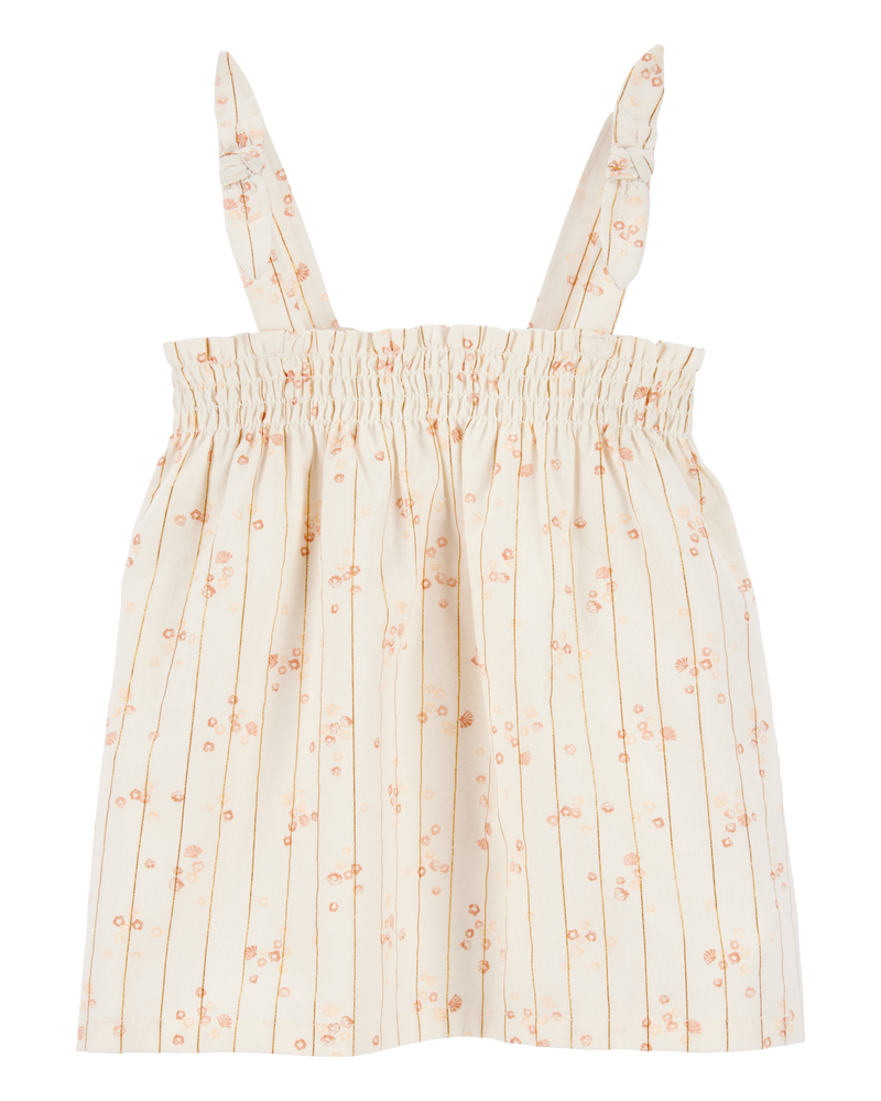 Baby Floral Smocked Tank - Ivory, image 1 of 3 slides
