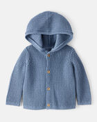 Baby Hooded Cotton Cardigan, image 1 of 3 slides