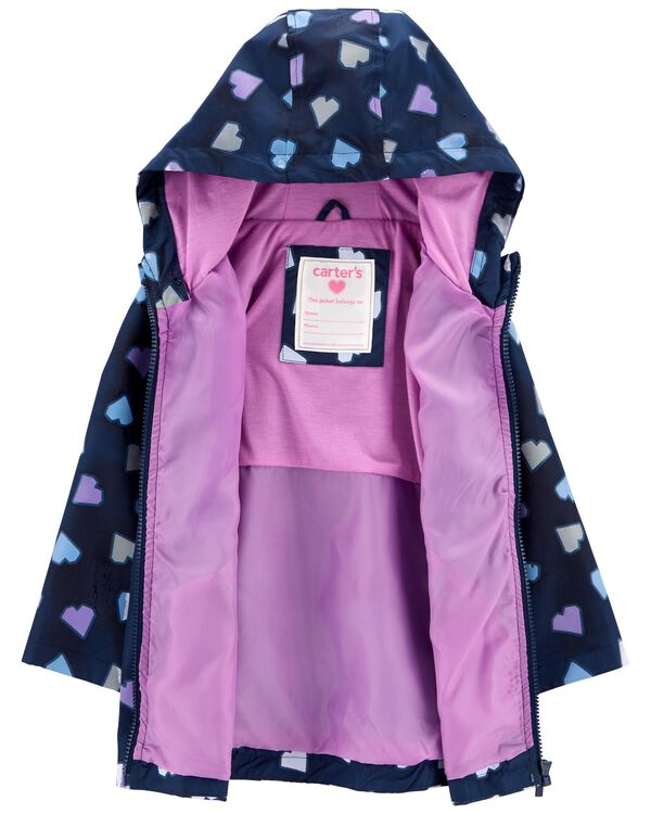 Toddler Heart Color-Changing Rain Jacket