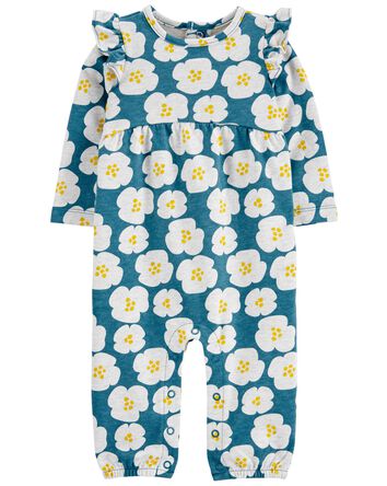 Baby Floral Cotton Jumpsuit, 