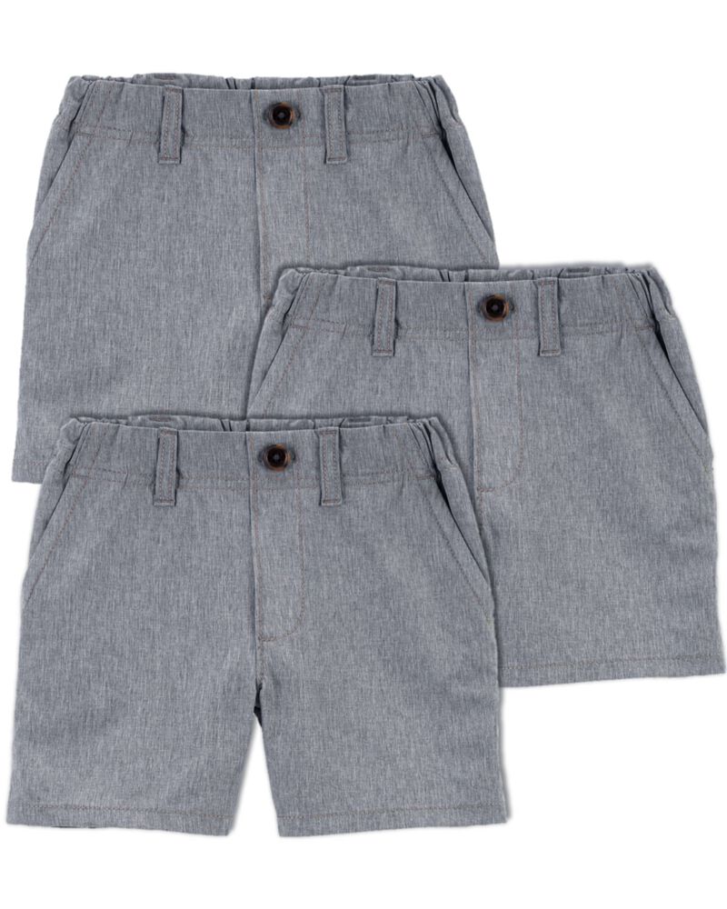 Toddler 3-Pack Lightweight Uniform Shorts in Quick Dry Active Poplin, image 1 of 2 slides
