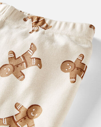 Kid Organic Cotton Pajamas Set in Gingerbread Cookie, 
