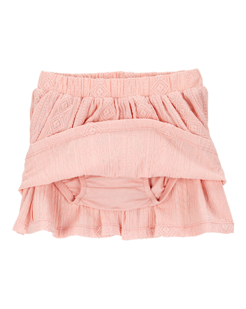 Baby Crochet Pull-On Skort - Pink, 