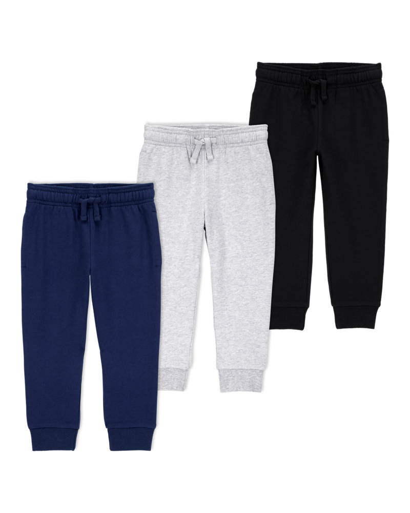 Baby 3-Pack Pull-On Drawstring Joggers, image 1 of 10 slides
