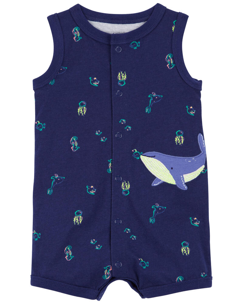 Baby Whale Snap-Up Romper, image 1 of 3 slides