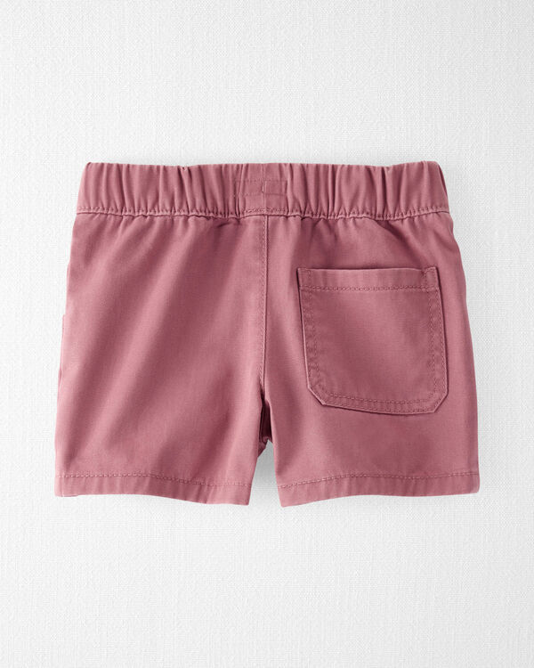 Toddler Organic Cotton Drawstring Shorts in Dark Blush