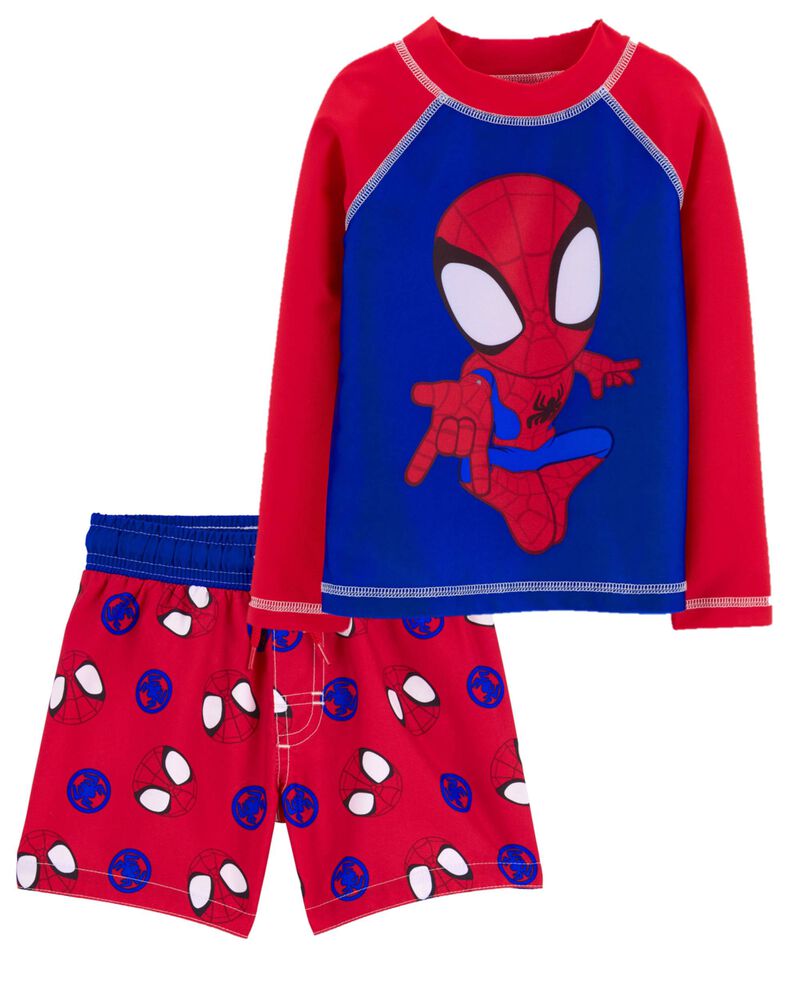 Toddler Spider-Man Rashguard & Swim Trunks Set, image 1 of 1 slides