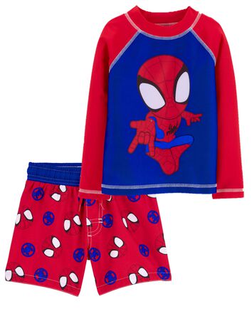 Toddler Spider-Man Rashguard & Swim Trunks Set, 