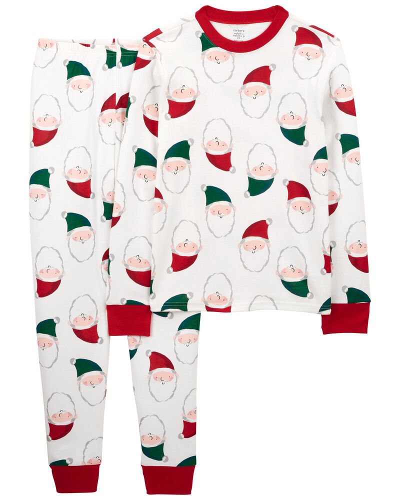 Adult 2-Piece Santa 100% Snug Fit Cotton Pajamas, image 1 of 3 slides