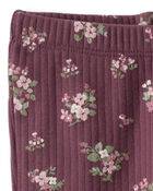 Baby 2-Pack Organic Cotton Rib Leggings in Wildberry Bouquet & Perfect Pink, image 3 of 4 slides