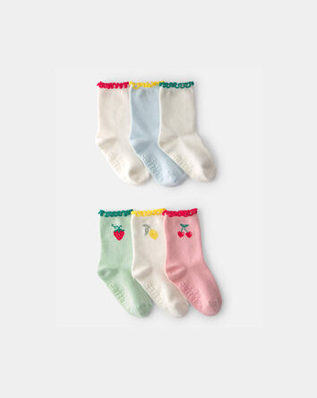 Toddler Girl 6-Pack Fruit Crew Socks, 