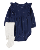 Baby 2-Piece Corduroy Bubble & Tights Set, image 1 of 3 slides