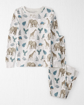 Kid Safari Print Organic Cotton 2-Piece Pajamas, 