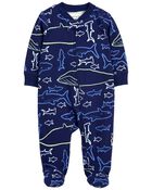 Baby 2-Way Zip Whale Cotton Sleep & Play Pajamas, image 1 of 4 slides