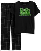 Kid 2-Piece Minecraft® Loose Fit Pajamas, image 1 of 2 slides