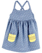 Baby Polka Dot Bee Sleeveless Dress, image 1 of 5 slides
