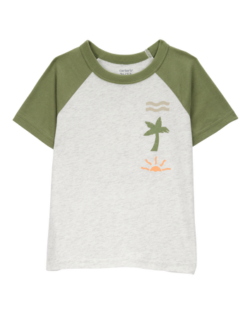Baby Tropical Cotton Blend Short-Sleeve Tee - Gray, 