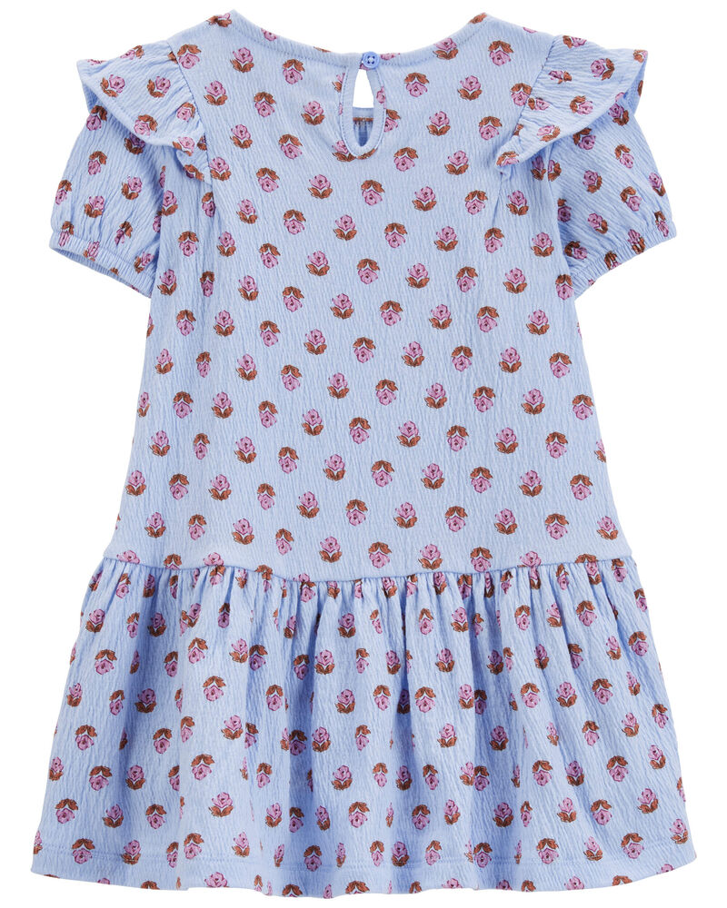 Toddler Floral Crinkle Jersey Dress, image 2 of 4 slides